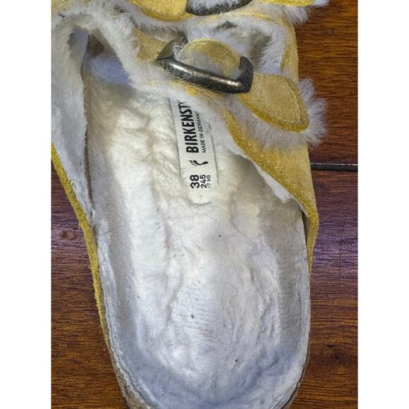 Birkenstock Yellow Shearling Sandals - Picture 4 of 7